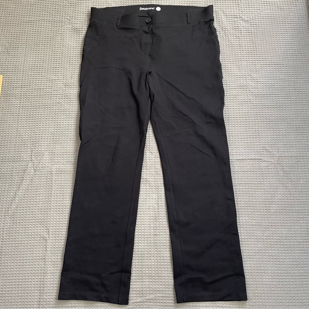 Betabrand Pants XL Petite‎ XLP Classic Dress Yoga Pant Straight Black